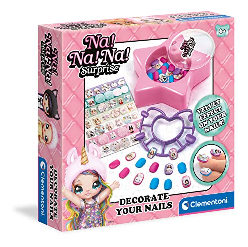 Clementoni - 18659 - Na Na Na Surprise! - Decorate your Nails - children nails, stickers and glitter - nail art set for girls, manicure kit - kids' craft kits girls 6 years old