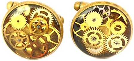 Steampunk Cufflinks Bronze, Watch Parts Cufflinks, Watch Movement Cufflinks