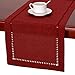 Grelucgo Handmade Hemstitched Polyester Rectangle Table Runners Dresser Scarves, Cranberry 14x60 inch