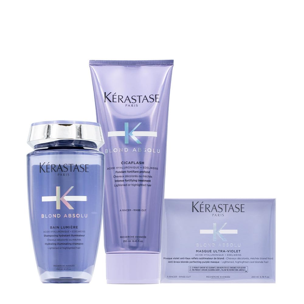 Kerastase Blond Absolu Kit Shampoo Conditioner and Mask for blonde hair