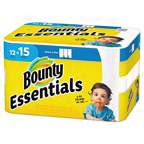Bounty 75720 Essentials Select-A-Size Paper Towels, 2-Ply, 78 Sheets/Roll, 12 Rolls/Carton - //coolthings.us