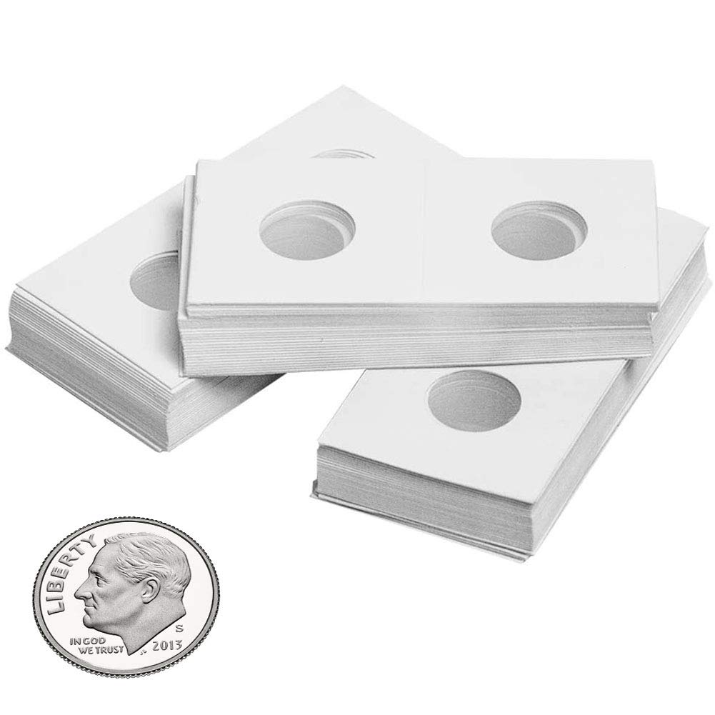 Uncle Paul Coin Flips for Penny, Cent, Pence - 90 Pcs 20.5mm / 0.8 inch Cardboard Holder for US Penny/Lincoln Cent, Dime, 5 UK Pence,10 EURO Cents, 2 EURO Cents, 1 CA Cent, 10 CA Cents CS31205