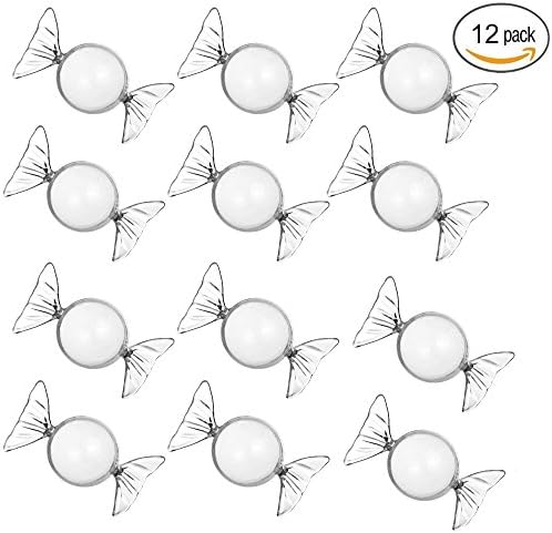 YYKIT 12 Pcs Plastic DIY Clear Fillable Ornaments Balls Candy Shape 1.8 Inch