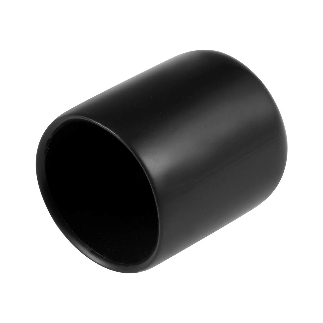 sourcing map 20pcs Rubber End Caps 20mm ID Vinyl Round Tube Bolt Cap Cover Thread Protectors Black
