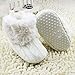 Voberry Baby Premium Soft Sole Anti-slip Warm Winter Infant Prewalker Toddler Button Snow Boots (6- 12months(12CM), White)