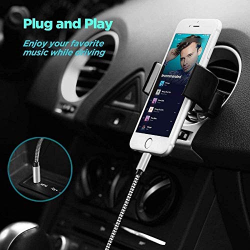 [Apple MFi Certified] Car AUX Cord for iPhone, [3.3FT/1.0M] Lightning to 3.5mm Nylon Braided