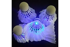 Bringsine 4pcs LED Badminton Shuttlecock Dark Night Glow Birdies Lighting for Indoor Sports Activities