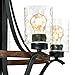 Westinghouse 6331900 Barnwell Five-Light Indoor Chandelier, Textured Iron and Barnwood Finish with Clear Hammered Glass