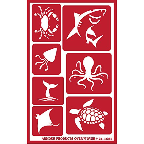 2 Armour+Reusable+Etching+Stencils+Creatures