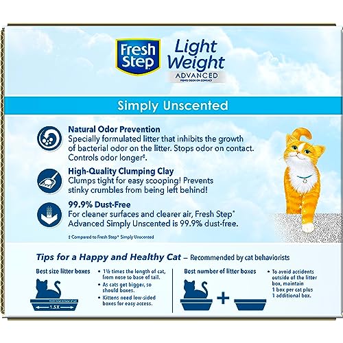 Fresh Step Lightweight Clumping Cat Litter, Advanced, Unscented, Extra