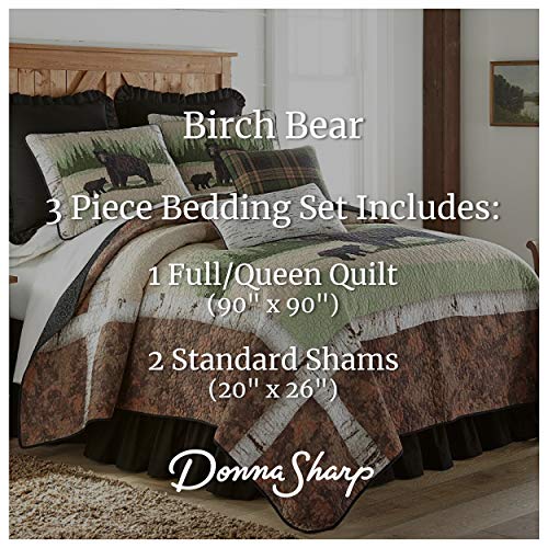 Donna Sharp Full/Queen Bedding Set 3 Piece Birch Bear Lodge Quilt Set with Full/Queen Quilt