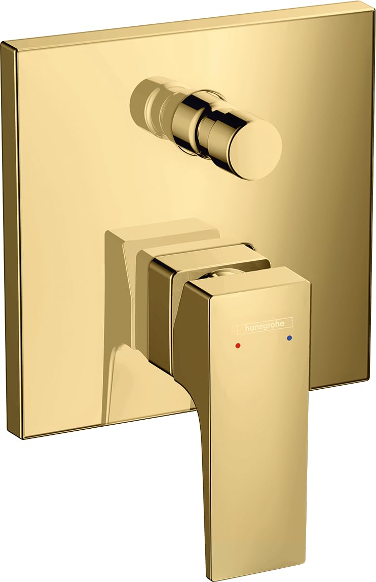 Hansgrohe 32546990 Metropol Einhebel-Wannenarmatur Unterputz mit Hebelgriff und integrierter Sicherungskombination nach EN1717 Optic Single-Lever Bath Mixer tap, Polished Gold Look