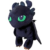 How to Train Your Dragon Toothless Super Soft Cozy Cuddle Pillow Buddy with Light Up Eyes for Comfort, (Officially Licensed Product) by Franco