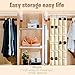 TVOOD 24 Large Pockets Over The Door Shoe Organizer, Hanging Shoe Organizer with 4 Hooks Shoes Holder for Closet Bedroom, Beige (62 x 21 inch)