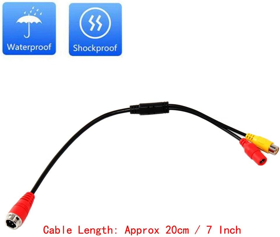 RED WOLF 4-Pin Male to RCA/AV Female Adapter Cable,extension lead For Reversing Camera To Monitor Dispaly,Aviation Head RCA DC Extension Cable Cable,portable,Shockproof Waterproof - Image 3