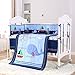 Wowelife Blue Crib Bedding Sets Sea Octopus and Whale Baby Crib Sets 7 Piece(Blue-7 Piece)