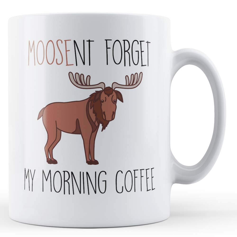 Father Fox - Animal Pun, Moose, Moosent Forget My Morning Coffee - Gift Mug, Ceramic, 11fl.oz.