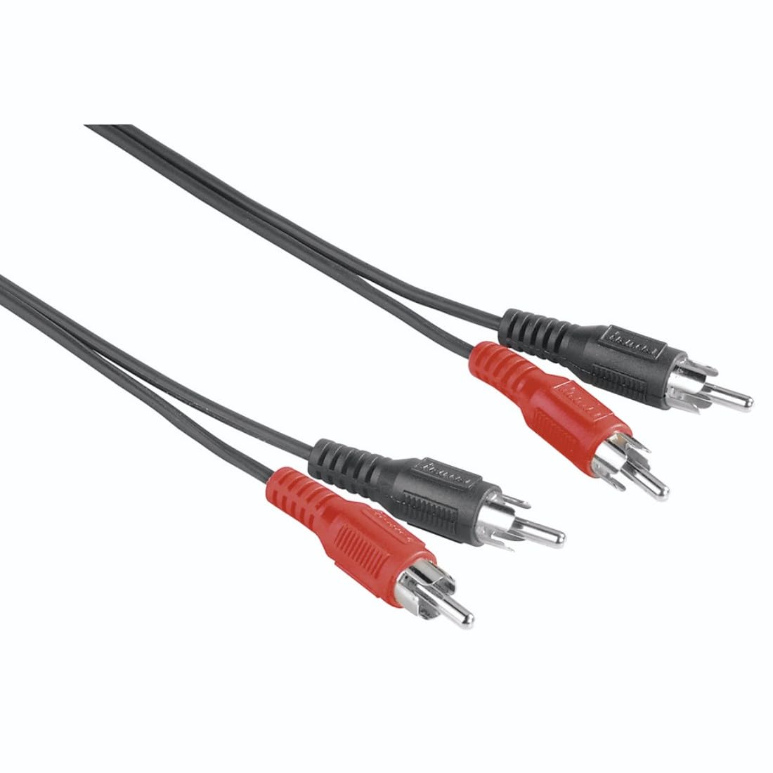 Hama Cable 2x RCA to 2x RCA (Basket, 5 m, RCA Cable, RCA Male, RCA Star) Black/Red