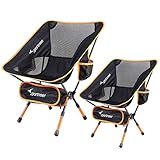 Camping Chair, Portable Folding Height Adjustable Sportneer Backpacking Chair, Compact and Heavy Duty Outdoors, BBQ, Beach, Travel, Picnic with Storage Bags