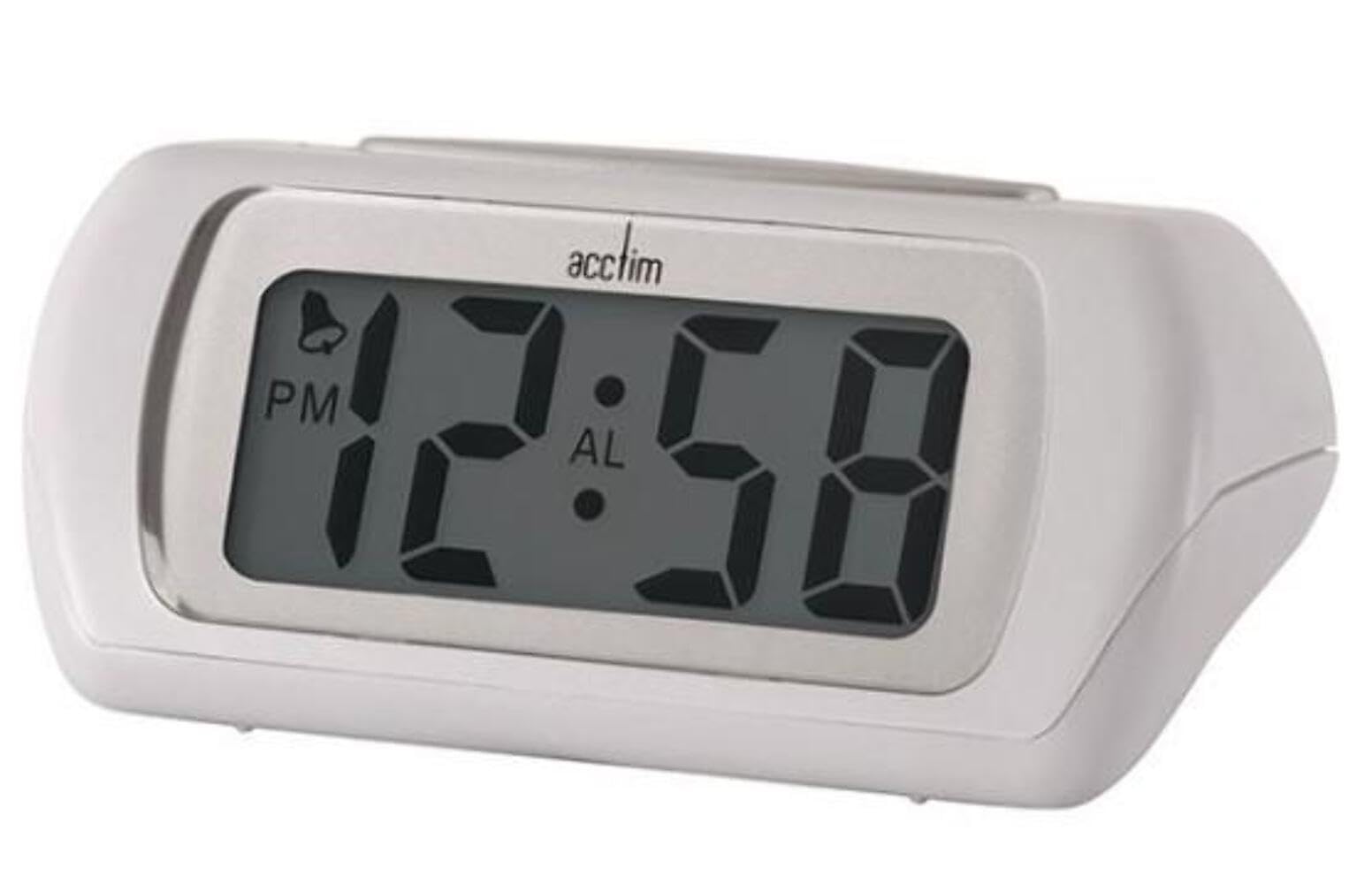 Acctim Auric Digital Alarm Clock Superbrite® Crescendo Alarm Large LCD Display White 12342