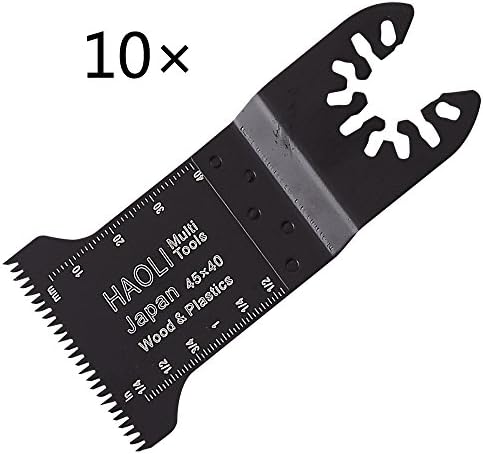 HAOLI Oscillating Tool Saw Blades Accessories Fit for Multimaster Power Tools as Fein,Dewalt,Black &amp; Decker with Carbide Blades (10pcs, HL453K)