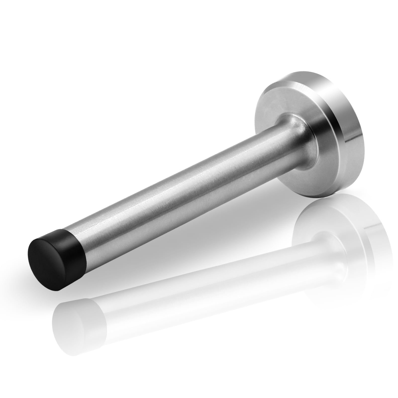 TOKPLNU Door Stoppers, 5Inch Long Door Stop Wall Mounted Silver Door Stops Heavy Duty Stainless Steel Doorstop with Sound Dampening Rubber Tip, Modern Tall Door Stoppers for Skirtings, 1Pack — image 1