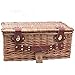 SatisInside Upgrade Insulated Luxury 28Pcs Kit Wicker Picnic Basket Set for 4 People - Red Gingham