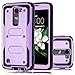 LG K8 Case, LG Escape 3 Case, LG Phoenix 2 Case, Venoro 2in1 High Impact Resistant Hybrid Dual Layer Hard Rugged Full-Body Slim Shockproof Phone Case Cover Shell (No Clip - Purple)