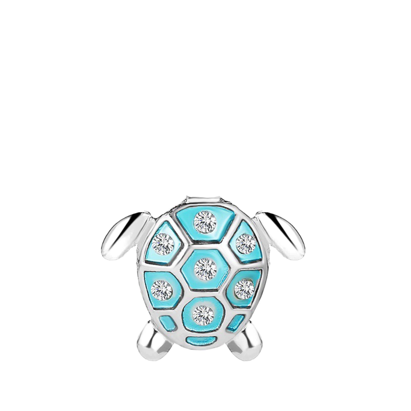 Yienate Turtle Necklace Choker Silver Turtle Pendant Necklace Chain Blue Crystal Turtle Necklace Charm Cute Animal Crystal Jewellery Gift for Women Girls