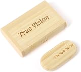 RXFSP Custom Personalised Laser Engraved Wooden USB Flash Drive Box 128G Bamboo