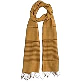 Humble Hilo Silk Blend Womens Scarf with Subtle Stripes Real Silk Scarf Large Long Silk Scarf Pashmina Wrap