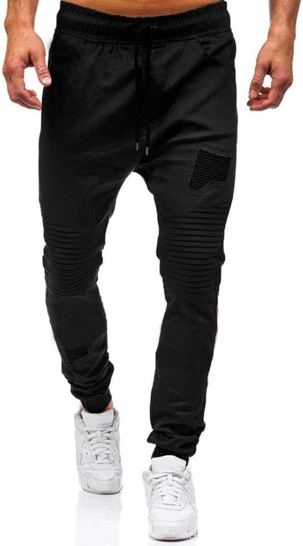 IZHH Men's Sport Sweat Pants Drawstring Classic Joggers Zipper Pockets