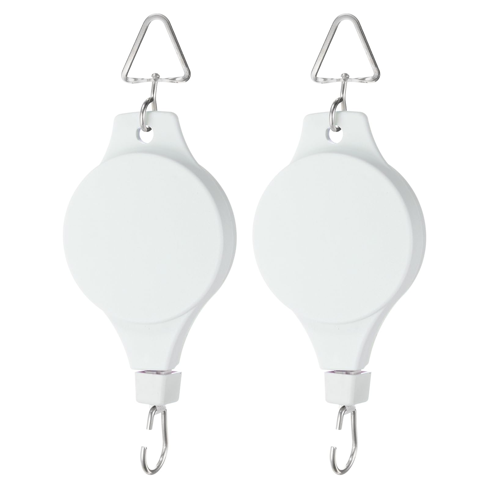 PATIKIL Plant Hanger, 2 Pcs Pulley Retractable Hanging Flower Basket Hook Indoor and Outdoor Plant Pots Holder, for Planters, Flower Basket, Wind Chimes, Lanterns, Bird Feeders, White