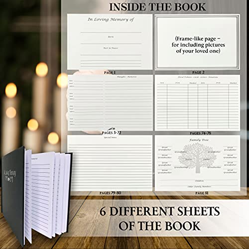 Funeral Guest Book Memorial Guest Book Black Guest Book for Funeral