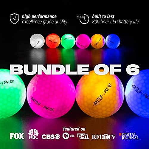 300hr Lighting Time BattlePulse Glow in The Dark Golf Balls with Mesh