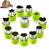 Vegetable Cutter Shapes Set, Mini Cookie Cutter Set Pie, Fruit and Cookie Stamps Mold Cookie Cutter Decorative Food for Kids Baking and Food Supplement Tools Accessories Crafts for Kitchen(12 Pcs)