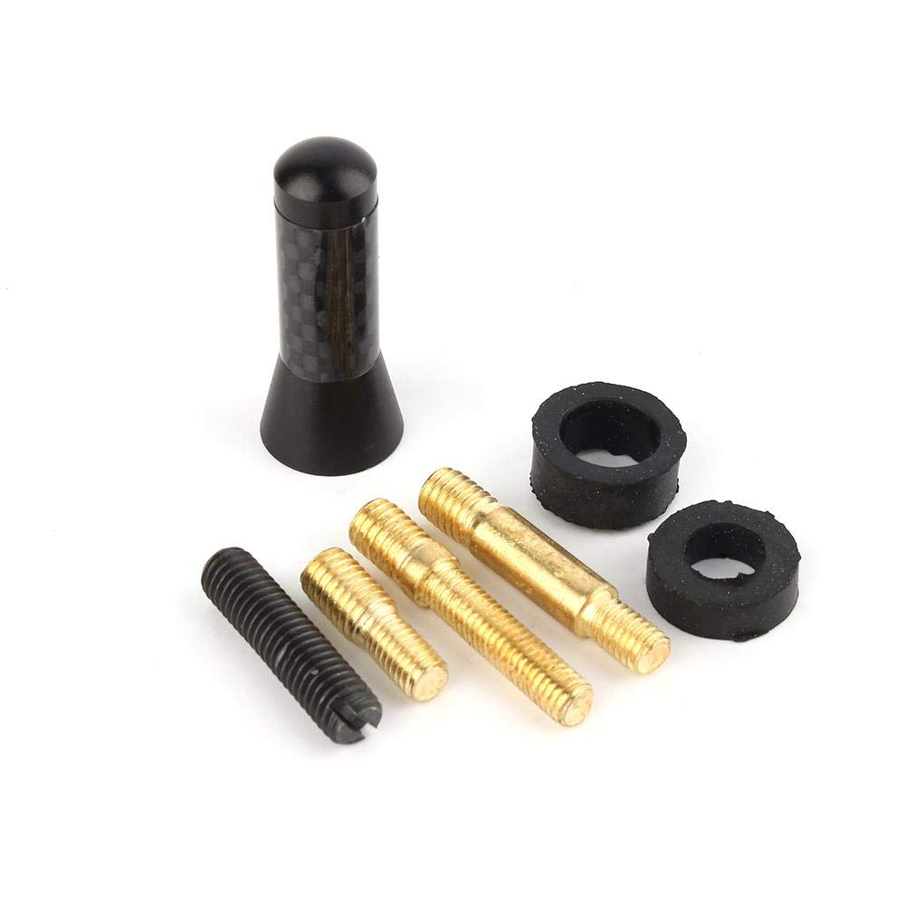 Car Short Antenna Aerial,3.5cm Carbon Fiber Screw Aluminum Car Short Decoration Antenna Universal replacement for Vehicle with External Antenna