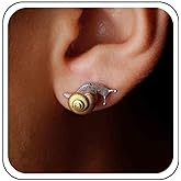 Ximdble Vintage Metal Snail Stud Earrings Cute Snail Earrings Gold Animal Earrings Statement Conch Earrings for Women