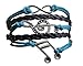Infinity Collection Music Charm Bracelet - Teal and Black Adjustable Bracelet with Treble Clef and Music Note Charms Jewelry for Women, Teens, and Musician