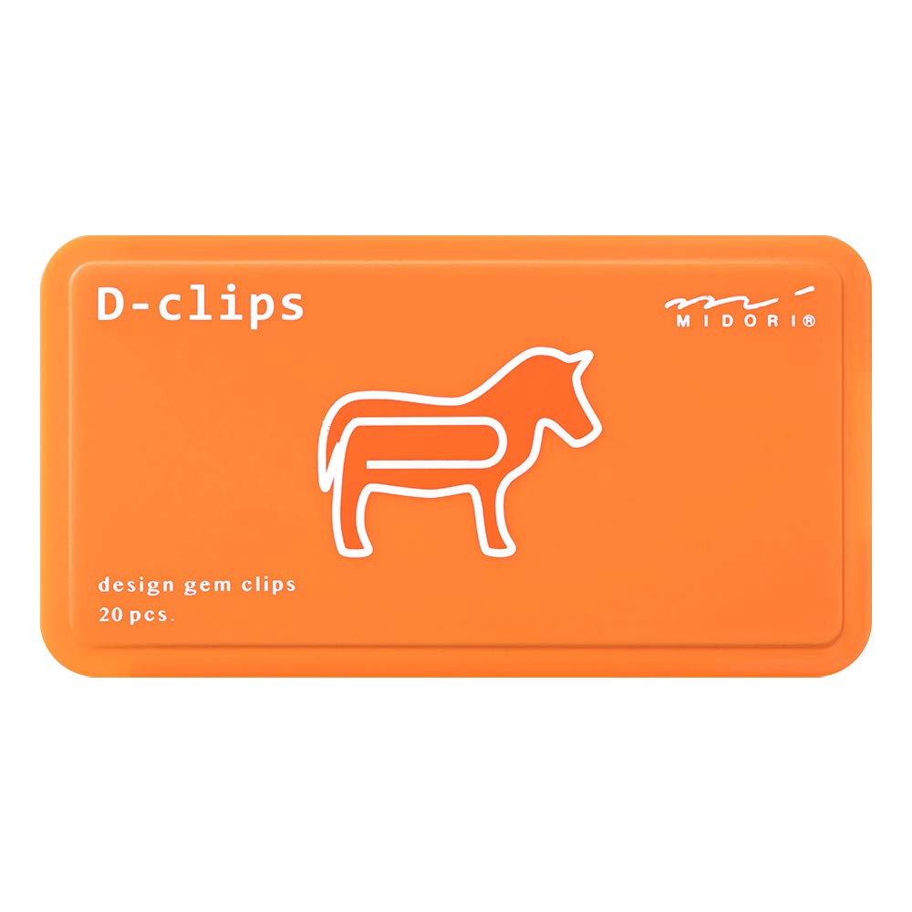 Midori D-clips 43393-006 Horse Paper Clips (Pack of 20)