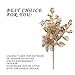 Valery Madelyn 6 Pcs Gold Glitter Christmas Tree Picks with Artificial Flowers and Leaves for Christmas Decorations, DIY Christmas Wreath Accessories and Home Flower Vase Filler-13inch