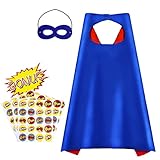 AIMIKE Superhero Capes, Reversible Costume with Mask & Superhero Stickers for Kids