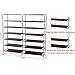 SONGMICS 7 Tiers Shoe Rack Closet with Fabric Cover Portable Shoe Storage Organizer Cabinet Dark Brown URXJ12Z