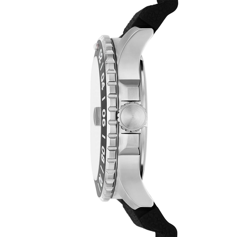 FOSSIL Blue Watch for Men, Gmt Movement with Stainless Steel or Leather Strap,Black,46 mm