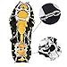 Ravifun Crampons Ice Cleats Traction Snow Grips for Women Men Kids Boots Anti Slip 18 Teeth Stainless Steel Spikes for Winter Walking Hiking Climbing Jogging Mountaineering, Size L