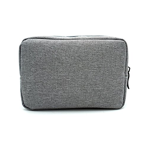 ERCRYSTO Universal Electronics/ Accessories Soft Carrying Case Bag, Durable & Light-weight,Suitable for Out-going, Business, Travel and Cosmetics Kit (Small-Gary)