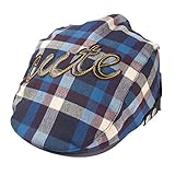 Voberry Baby Boy Kids Toddler Plaid Beret Cabbie Flat Peaked Hat river Cap (B)