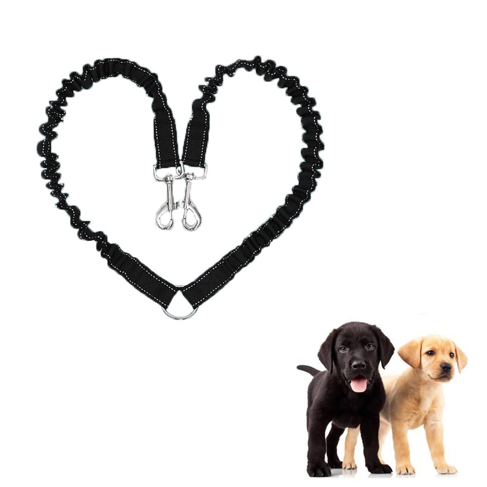 JVHLOV Double Dog Lead Coupler, 360° Rotatable and Adjustable Dual Dog Leash, No Tangles for Small, Training and Jogging, For Walking Puppy, Small, Medium, Large dog