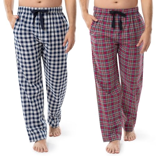 Fruit of The Loom Men's Yarn-dye Woven Broadcloth Pajama Pants (2-Pack), Blue P…