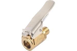 VekAuto Tire Chuck with Clip Adapter Air Chuck Tire Inflator Compressor Pump Connect Accessories Gold Tone for Vehicle Auto A